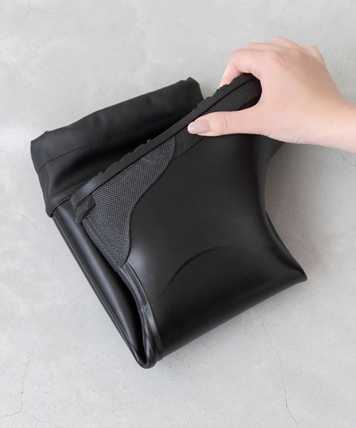 menue(メヌエ)の「シューズバッグ付き 折りたためるロングレインブーツ ポータブルレインブーツ(レインシューズ・レディース・ブラック/ダークブラウン・LL/S/M/L)」の13枚目の写真