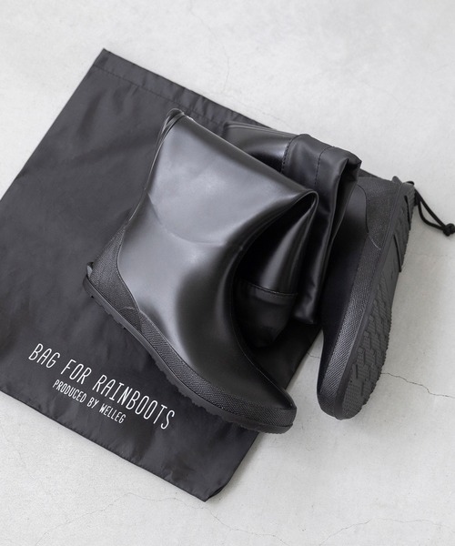 menue(メヌエ)の「シューズバッグ付き 折りたためるロングレインブーツ ポータブルレインブーツ(レインシューズ・レディース・ブラック/ダークブラウン・LL/S/M/L)」の12枚目の写真