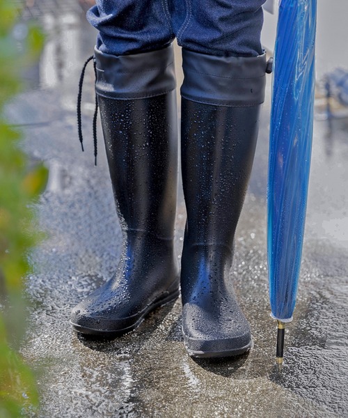 menue(メヌエ)の「シューズバッグ付き 折りたためるロングレインブーツ ポータブルレインブーツ(レインシューズ・レディース・ブラック/ダークブラウン・LL/S/M/L)」の11枚目の写真