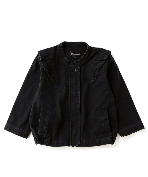 devirock（デビロック）の「肩フリルノーカラーミリタリージャケット（ノーカラーコート・キッズ・ブラック/カーキ・140cm/150cm/160cm/110cm/120cm/130cm/100cm）」の8枚目の写真
