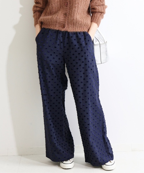 IENA LA BOUCLE（イエナラブークル）の「IENA LA BOUCLE ドットジャガード イージーパンツ◆（その他パンツ・レディース・ブラウン/ネイビー・38/36/34）」の2枚目の写真