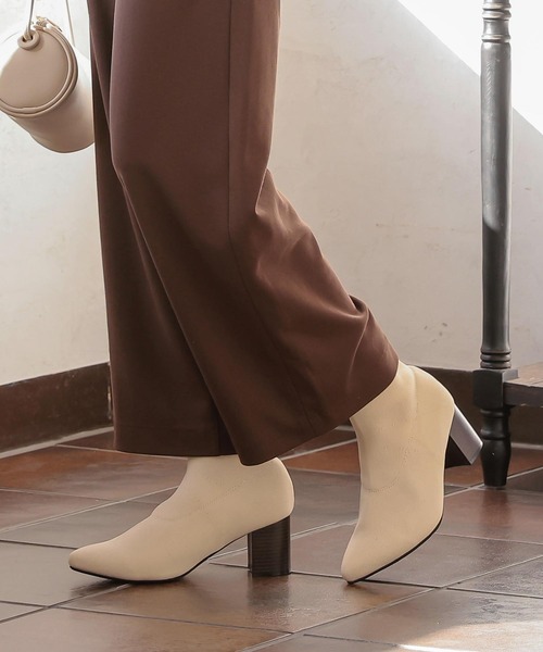 KOBE LETTUCE（コウベレタス）の「2TYPEソックスブーツ　ショーツブーツ（ブーツ・レディース・ブラック系その他/ベージュ系その他/ブラック系その他2/ベージュ系その他2/ブラウン系その他2/ブラック系その他4/ホワイト系その他2/ブラウン系その他/ホワイト系その他/ブラック系その他3・S/LL/M/L）」の2枚目の写真