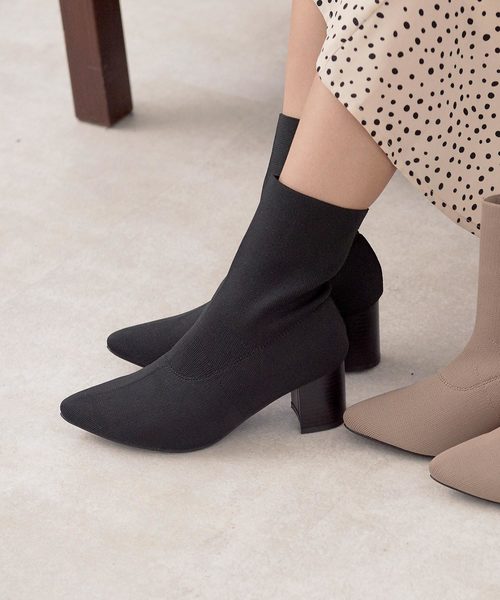 KOBE LETTUCE（コウベレタス）の「2TYPEソックスブーツ　ショーツブーツ（ブーツ・レディース・ブラック系その他/ベージュ系その他/ブラック系その他2/ベージュ系その他2/ブラウン系その他2/ブラック系その他4/ホワイト系その他2/ブラウン系その他/ホワイト系その他/ブラック系その他3・S/LL/M/L）」の4枚目の写真