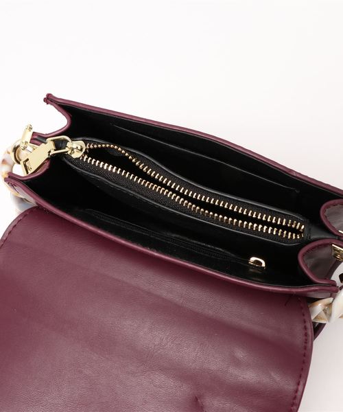 florist（フローリスト）の「【2way】スクエアフラップビッグチェーンミニショルダーバッグ/ハンドバッグ（ショルダーバッグ・レディース・ブラック/パープル/イエロー/グリーン/レオパード・FREE）」の15枚目の写真