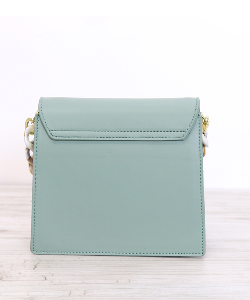 florist（フローリスト）の「【2way】スクエアフラップビッグチェーンミニショルダーバッグ/ハンドバッグ（ショルダーバッグ・レディース・ブラック/パープル/イエロー/グリーン/レオパード・FREE）」の14枚目の写真