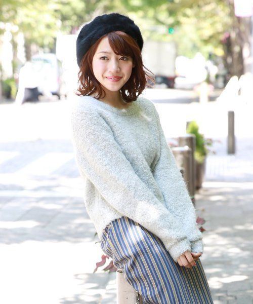 Heather（ヘザー）の「3Gブークレヤーンニット　547117（ニット/セーター・レディース・アイボリー/ヘザ－グレー/ネイビー/ピンク系その他・FREE）」の3枚目の写真