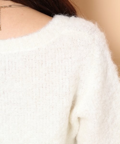 Heather（ヘザー）の「3Gブークレヤーンニット　547117（ニット/セーター・レディース・アイボリー/ヘザ－グレー/ネイビー/ピンク系その他・FREE）」の5枚目の写真