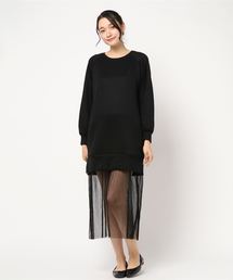 サカリバチュールプリーツドッキングワンピース