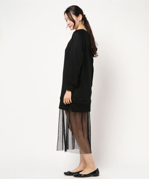 STYLEBLOCK（スタイルブロック）の「サカリバチュールプリーツドッキングワンピース（ワンピース・レディース・ブラック/ベージュ/ブラウン/アイボリー・M）」の5枚目の写真