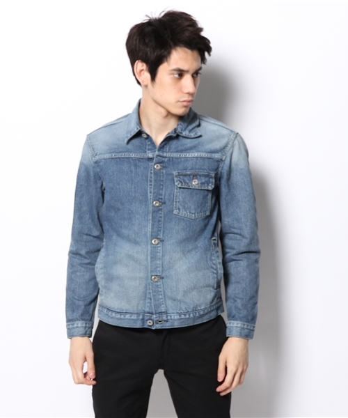 And A（アンドエー）の「ヴィンテージタイトシルエットデニムGジャン（デニムジャケット・メンズ・サックスブルー・40/42）」の2枚目の写真