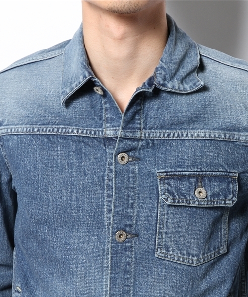 And A（アンドエー）の「ヴィンテージタイトシルエットデニムGジャン（デニムジャケット・メンズ・サックスブルー・40/42）」の6枚目の写真