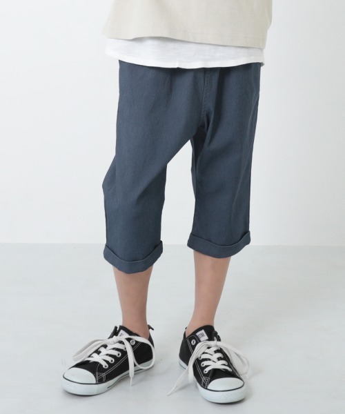 devirock（デビロック）の「ウルトラストレッチ7分丈タックパンツ（その他パンツ・キッズ・ブラック/ベージュ/オフホワイト/カーキ/パープル系その他/スモークピンク/ライトベージュ/チャコール/テラコッタ/ブルー系その他/サックスブルー/アイボリー・80ｃｍ/90cm/95cm/110cm/100cm/120cm/130cm/140cm/150cm/160cm）」の10枚目の写真