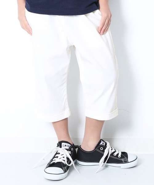 devirock（デビロック）の「ウルトラストレッチ7分丈タックパンツ（その他パンツ・キッズ・ブラック/ベージュ/オフホワイト/カーキ/パープル系その他/スモークピンク/ライトベージュ/チャコール/テラコッタ/ブルー系その他/サックスブルー/アイボリー・80ｃｍ/90cm/95cm/110cm/100cm/120cm/130cm/140cm/150cm/160cm）」の2枚目の写真