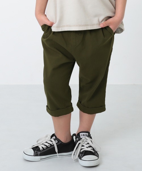 devirock（デビロック）の「ウルトラストレッチ7分丈タックパンツ（その他パンツ・キッズ・ブラック/ベージュ/オフホワイト/カーキ/パープル系その他/スモークピンク/ライトベージュ/チャコール/テラコッタ/ブルー系その他/サックスブルー/アイボリー・80ｃｍ/90cm/95cm/110cm/100cm/120cm/130cm/140cm/150cm/160cm）」の8枚目の写真