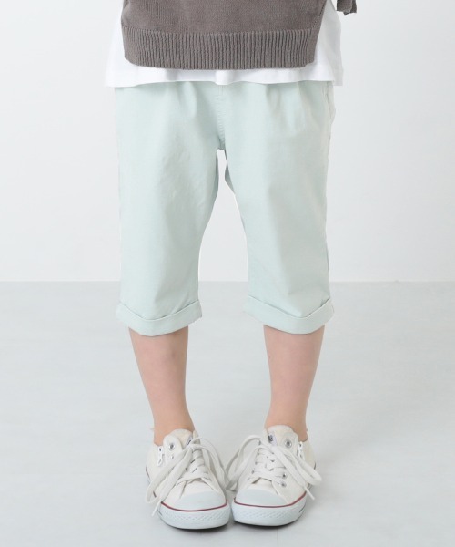 devirock（デビロック）の「ウルトラストレッチ7分丈タックパンツ（その他パンツ・キッズ・ブラック/ベージュ/オフホワイト/カーキ/パープル系その他/スモークピンク/ライトベージュ/チャコール/テラコッタ/ブルー系その他/サックスブルー/アイボリー・80ｃｍ/90cm/95cm/110cm/100cm/120cm/130cm/140cm/150cm/160cm）」の9枚目の写真