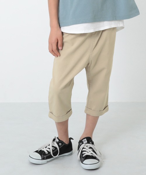 devirock（デビロック）の「ウルトラストレッチ7分丈タックパンツ（その他パンツ・キッズ・ブラック/ベージュ/オフホワイト/カーキ/パープル系その他/スモークピンク/ライトベージュ/チャコール/テラコッタ/ブルー系その他/サックスブルー/アイボリー・80ｃｍ/90cm/95cm/110cm/100cm/120cm/130cm/140cm/150cm/160cm）」の7枚目の写真