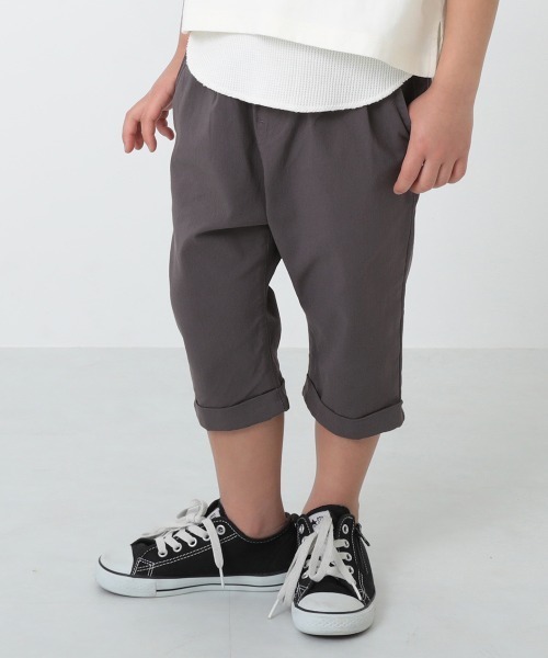 devirock（デビロック）の「ウルトラストレッチ7分丈タックパンツ（その他パンツ・キッズ・ブラック/ベージュ/オフホワイト/カーキ/パープル系その他/スモークピンク/ライトベージュ/チャコール/テラコッタ/ブルー系その他/サックスブルー/アイボリー・80ｃｍ/90cm/95cm/110cm/100cm/120cm/130cm/140cm/150cm/160cm）」の5枚目の写真