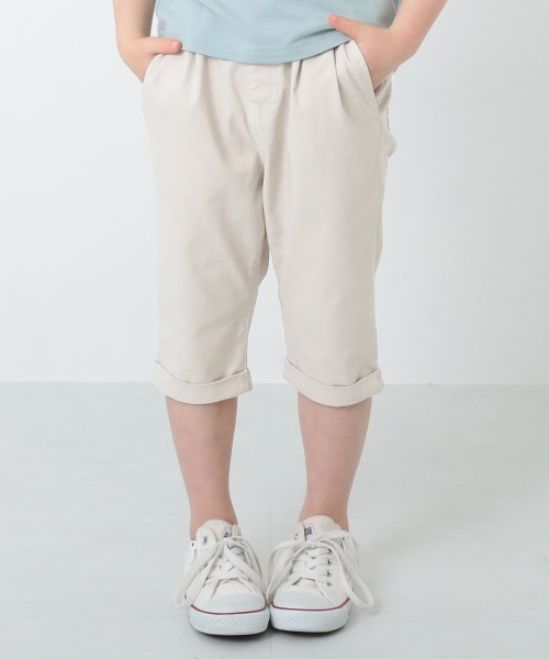 devirock（デビロック）の「ウルトラストレッチ7分丈タックパンツ（その他パンツ・キッズ・ブラック/ベージュ/オフホワイト/カーキ/パープル系その他/スモークピンク/ライトベージュ/チャコール/テラコッタ/ブルー系その他/サックスブルー/アイボリー・80ｃｍ/90cm/95cm/110cm/100cm/120cm/130cm/140cm/150cm/160cm）」の3枚目の写真