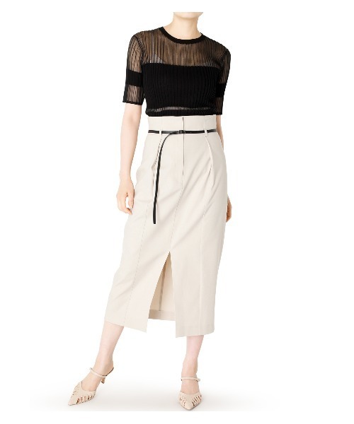 LE CIEL BLEU（ルシェルブルー）の「Transparent Halfsleeve Knit Tops