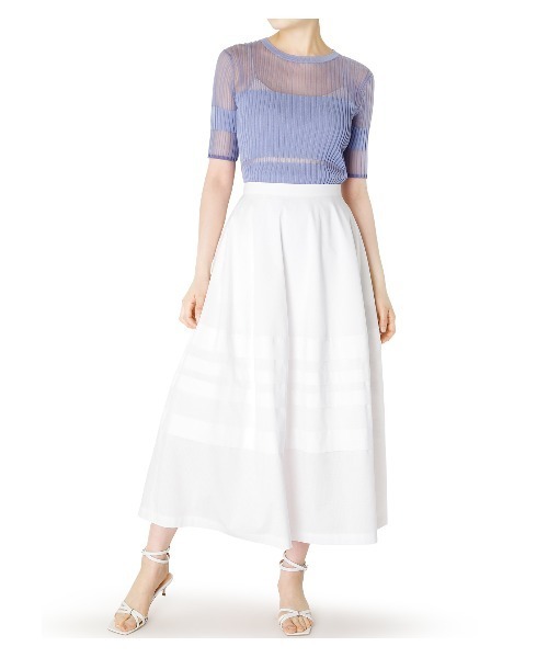 LE CIEL BLEU（ルシェルブルー）の「Transparent Halfsleeve Knit Tops