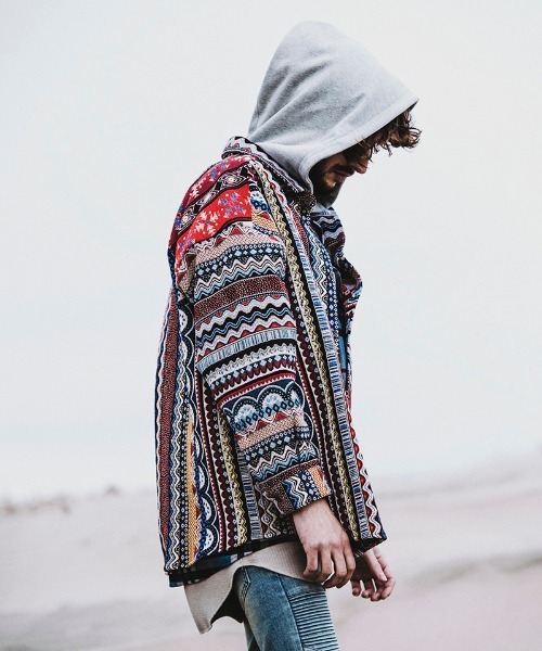 NO ID.（ノーアイディ）の「ms4367-クレイジー切替ＢＩＧゴブランＳＨ シャツ（シャツ/ブラウス・メンズ・レッド系その他/ブラック/ネイビー・ONE SIZE）」の15枚目の写真