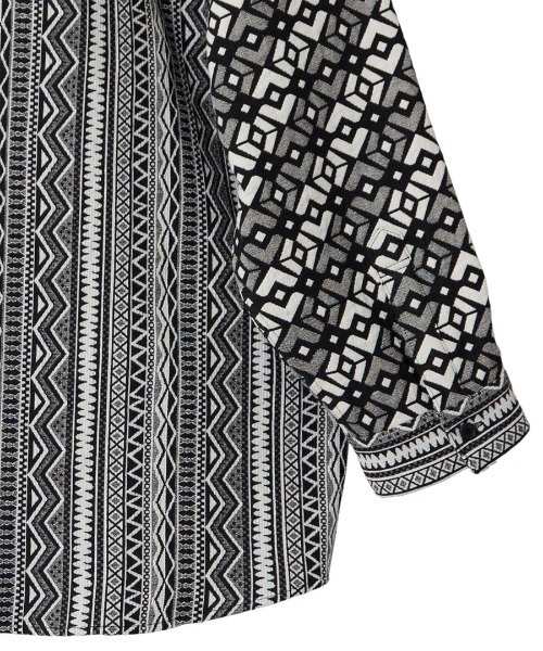 NO ID.（ノーアイディ）の「ms4367-クレイジー切替ＢＩＧゴブランＳＨ シャツ（シャツ/ブラウス・メンズ・レッド系その他/ブラック/ネイビー・ONE SIZE）」の17枚目の写真