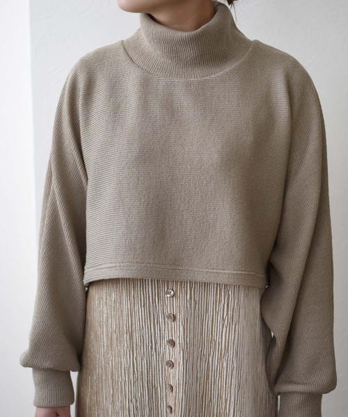 Eimee Law（エイミーロウ）の「ドルマントップス&ベロアプリーツドレス SET UP（ワンピース・レディース・ダークベージュ/チャコールグレー/ブラック・38）」の13枚目の写真