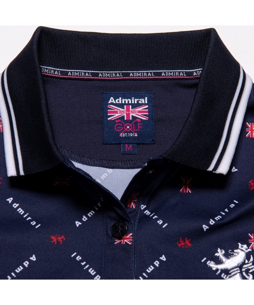 Admiral Golf（アドミラル　ゴルフ）の「[アドミラル ゴルフ] レディース アイコン総柄 ポロシャツ　 （ポロシャツ・レディース・ホワイト/ブラック/ネイビー/レッド・M/L/LL/S）」の14枚目の写真