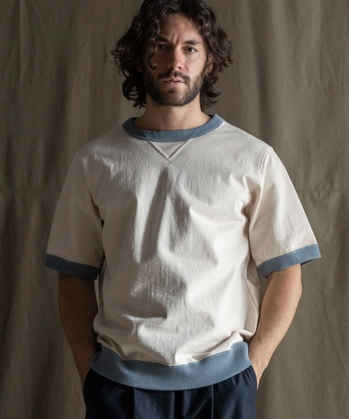 Jackman（ジャックマン）の「Dotsume Rib T-Shirt（Tシャツ/カットソー・メンズ・ブラック/オフホワイト/ヘザーグレー/キナリ/ネイビー/ライトグレー/ターコイズブルー/ダークネイビー/グレー系その他3/グレー系その他4/ホワイト×ブラック/レッド/ピンク系その他/ベージュ系その他/ダークグリーン/ダークベージュ/グレイッシュベージュ/ライトベージュ/スミクロ・SMALL/MEDIUM/LARGE/X-LARGE）」の18枚目の写真