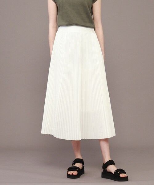 DRESSTERIOR（ドレステリア）の「◆コットンウェザープリーツスカート（スカート・レディース・マスタード/ライトベージュ/ホワイト系/サックスブルー系8・40/38/36/34）」の2枚目の写真