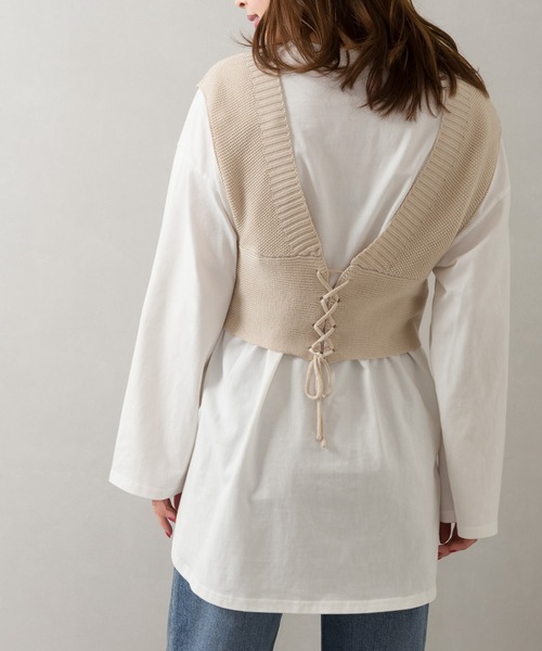 SpRay（スプレイ）の「【WEB限定】ビスチェアンサンブル（アンサンブル・レディース・ベージュ/ブラック/ブルー/ラベンダー/ミント・FREE）」の3枚目の写真