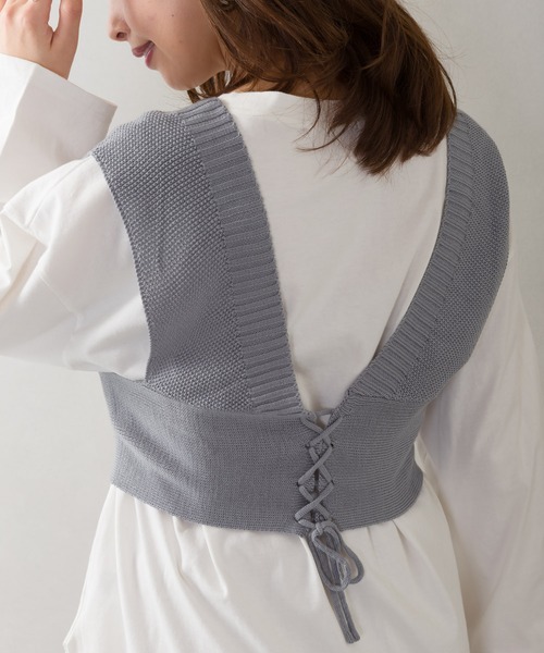 SpRay（スプレイ）の「【WEB限定】ビスチェアンサンブル（アンサンブル・レディース・ベージュ/ブラック/ブルー/ラベンダー/ミント・FREE）」の5枚目の写真