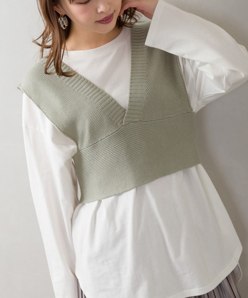 SpRay（スプレイ）の「【WEB限定】ビスチェアンサンブル（アンサンブル・レディース・ベージュ/ブラック/ブルー/ラベンダー/ミント・FREE）」の4枚目の写真