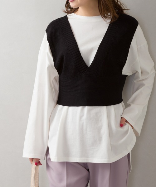 SpRay（スプレイ）の「【WEB限定】ビスチェアンサンブル（アンサンブル・レディース・ベージュ/ブラック/ブルー/ラベンダー/ミント・FREE）」の2枚目の写真