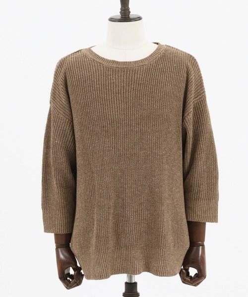 Jih Nunc(ジーヌンク)の「mn2323-ルーズシルエットワッフルサマーニットプルオーバー(ニット/セーター・メンズ・ブラック/モカ/グレー・S/L/M)」の18枚目の写真