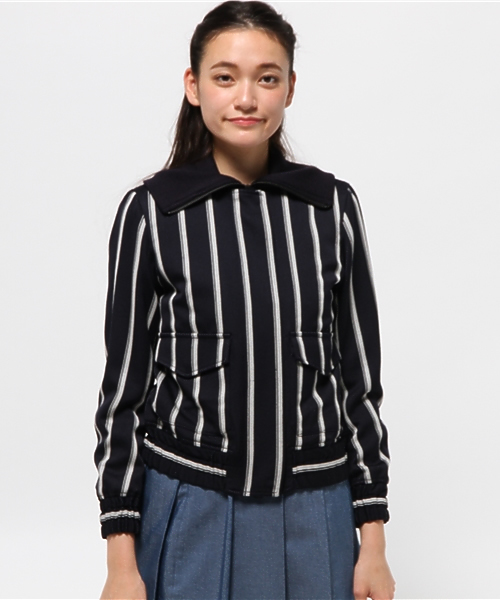 UNITED ARROWS（ユナイテッドアローズ）の「UAG/K W ストライプ ブルゾン ◆（ブルゾン・レディース・ネイビー・38/36）」の2枚目の写真