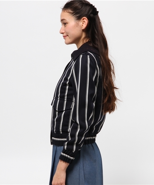 UNITED ARROWS（ユナイテッドアローズ）の「UAG/K W ストライプ ブルゾン ◆（ブルゾン・レディース・ネイビー・38/36）」の3枚目の写真