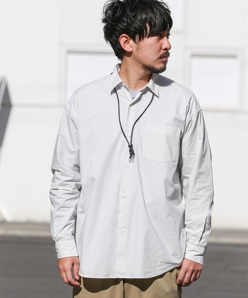 URBAN RESEARCH（アーバンリサーチ）の「ガーメントダイタイプライターシャツ（シャツ/ブラウス・メンズ・オフホワイト/カーキ/ブルー・M/L）」の5枚目の写真