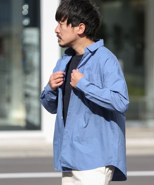 URBAN RESEARCH（アーバンリサーチ）の「ガーメントダイタイプライターシャツ（シャツ/ブラウス・メンズ・オフホワイト/カーキ/ブルー・M/L）」の11枚目の写真