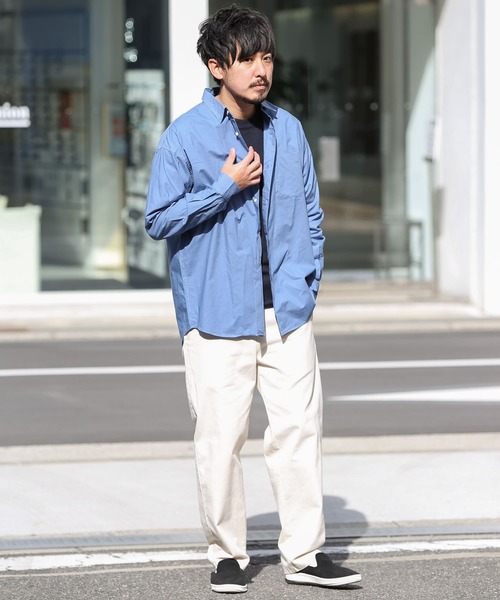 URBAN RESEARCH（アーバンリサーチ）の「ガーメントダイタイプライターシャツ（シャツ/ブラウス・メンズ・オフホワイト/カーキ/ブルー・M/L）」の12枚目の写真