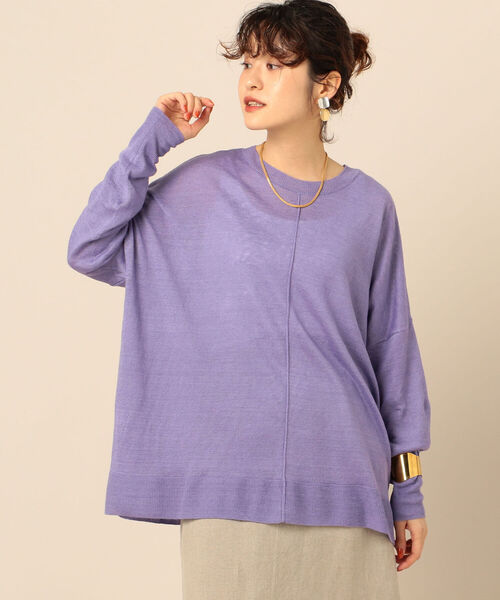 NOLLEY’S(ノーリーズ)の「ブルージュリネン100 Bigプルオーバーニット(ニット/セーター・レディース・ミント/ベージュ/ラベンダー・FREE)」の19枚目の写真