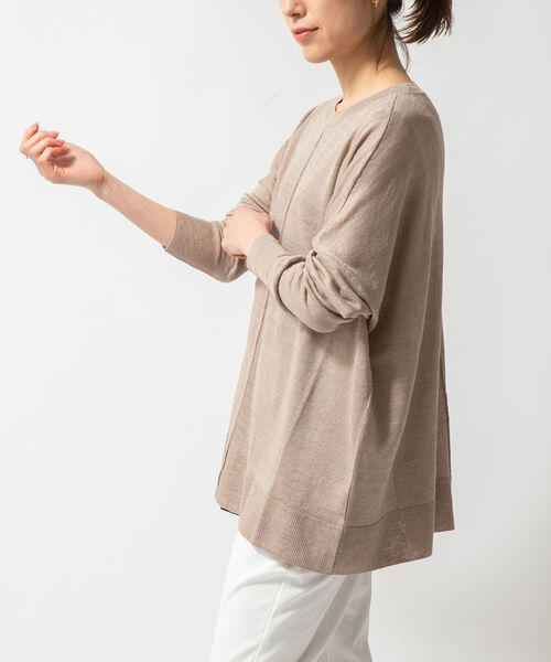 NOLLEY’S(ノーリーズ)の「ブルージュリネン100 Bigプルオーバーニット(ニット/セーター・レディース・ミント/ベージュ/ラベンダー・FREE)」の14枚目の写真