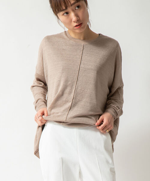 NOLLEY’S(ノーリーズ)の「ブルージュリネン100 Bigプルオーバーニット(ニット/セーター・レディース・ミント/ベージュ/ラベンダー・FREE)」の18枚目の写真
