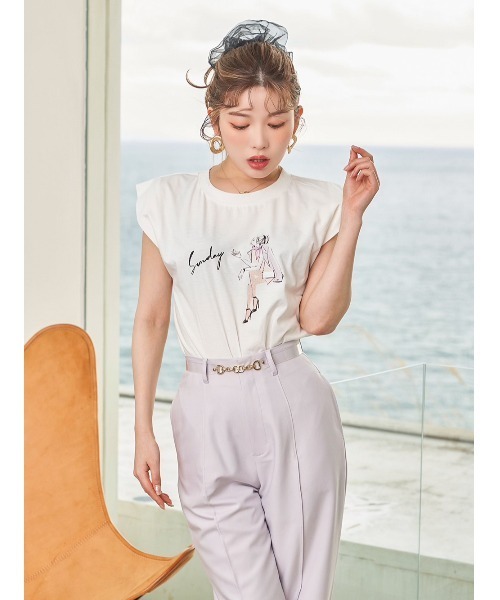 Darich（ダーリッチ）の「レディグラフィックTシャツ（Tシャツ/カットソー・レディース・アイボリー/ミント/パープル・FREE）」の3枚目の写真