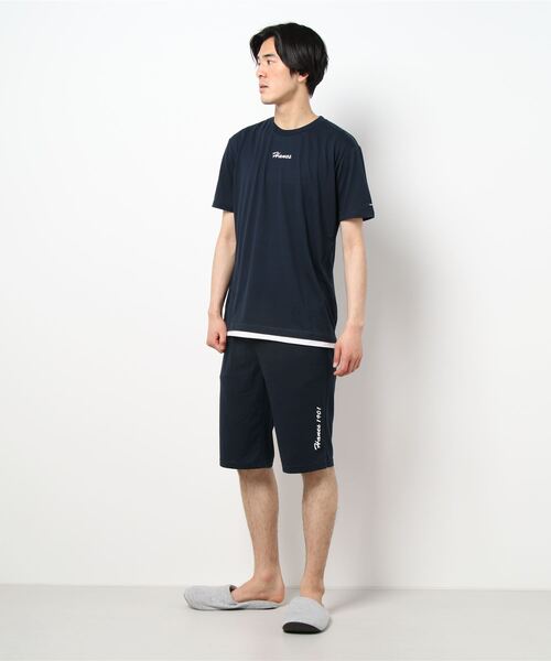 HANES（ヘインズ）の「【完売】 《HANES》ヘインズ　無地 天竺 半袖Tシャツ＆5分丈パンツ（ルームウェア/パジャマ・メンズ・ブラック/ネイビー/グレー/カーキ・LL/M/L）」の4枚目の写真