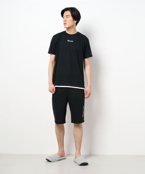 HANES（ヘインズ）の「【完売】 《HANES》ヘインズ　無地 天竺 半袖Tシャツ＆5分丈パンツ（ルームウェア/パジャマ・メンズ・ブラック/ネイビー/グレー/カーキ・LL/M/L）」の2枚目の写真