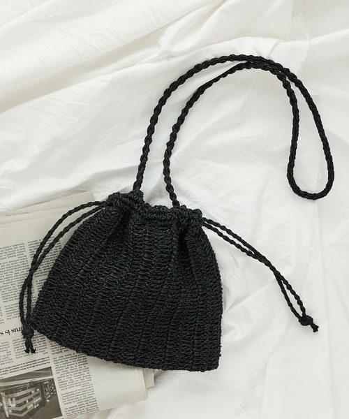 COLONY 2139（コロニートゥーワンスリーナイン）の「ペーパーミニ巾着バッグ/ショルダーバッグ（ショルダーバッグ・レディース・ブラック/アイボリー/ミント/グレイッシュベージュ・FREE）」の3枚目の写真