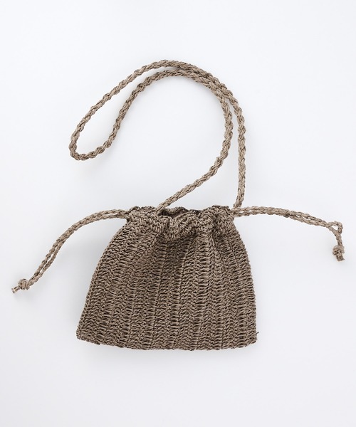 COLONY 2139（コロニートゥーワンスリーナイン）の「ペーパーミニ巾着バッグ/ショルダーバッグ（ショルダーバッグ・レディース・ブラック/アイボリー/ミント/グレイッシュベージュ・FREE）」の5枚目の写真