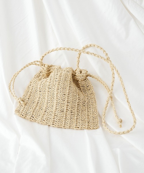 COLONY 2139（コロニートゥーワンスリーナイン）の「ペーパーミニ巾着バッグ/ショルダーバッグ（ショルダーバッグ・レディース・ブラック/アイボリー/ミント/グレイッシュベージュ・FREE）」の12枚目の写真