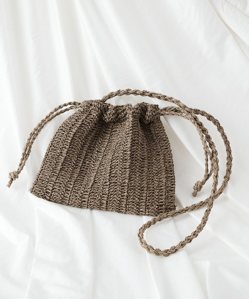 COLONY 2139（コロニートゥーワンスリーナイン）の「ペーパーミニ巾着バッグ/ショルダーバッグ（ショルダーバッグ・レディース・ブラック/アイボリー/ミント/グレイッシュベージュ・FREE）」の7枚目の写真